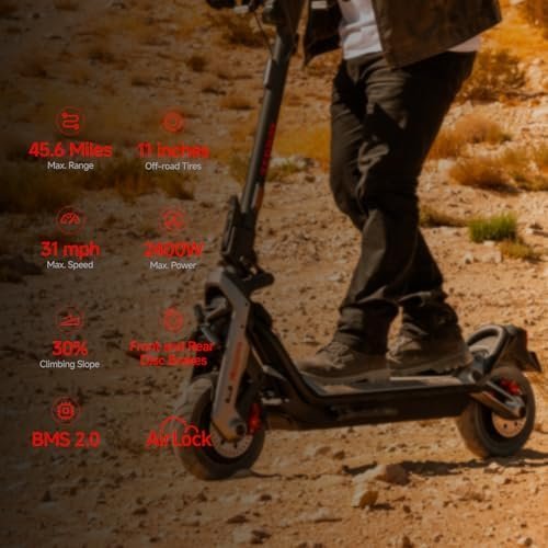 Segway SuperScooter GT3, 31 MPH w/ 45-Mile Long Range, 2400W Peak Motor, Dual Hydraulic Suspension, Self-Sealing Tires, Flash Charging Electric Scooter for Adults, UL 2272/2271 Certified, Gen3 - Image 7
